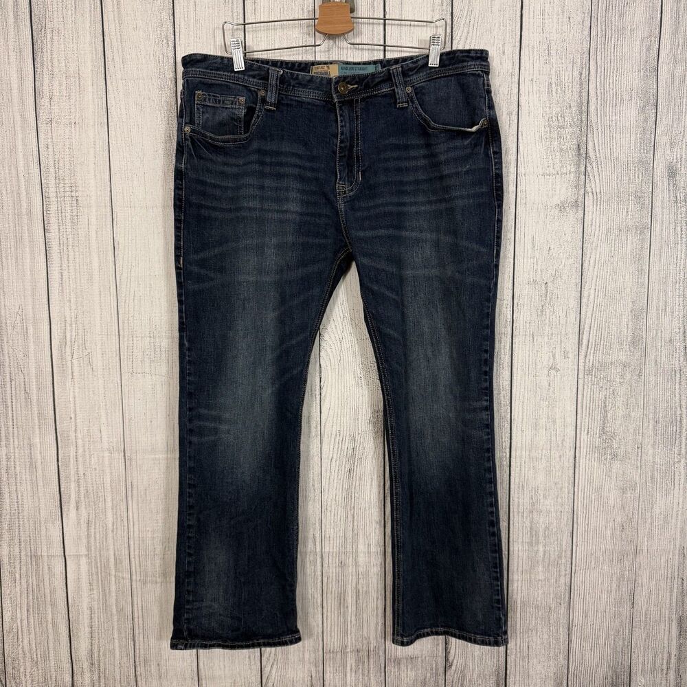 Rock & Roll Denim Men's W40 x L30 Blue Revolver Slim Straight Dark Denim Jeans